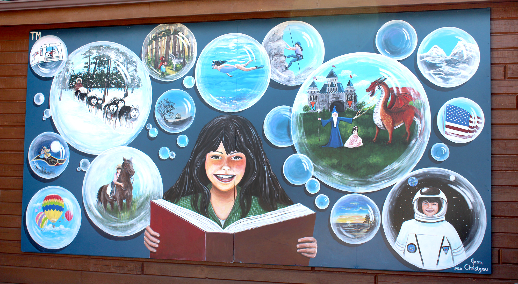 The Land O' Lakes Public Art Committee in collaboration with the Land O' Lakes Library Board would like to announce the new mural located on the west side of the library building, 4242 CTH B.